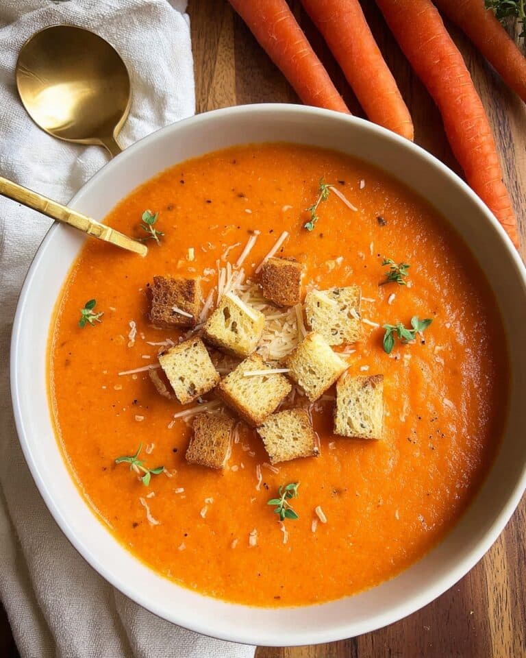 Easy Roasted Red Pepper Soup with Gouda and Tomatoes Recipe