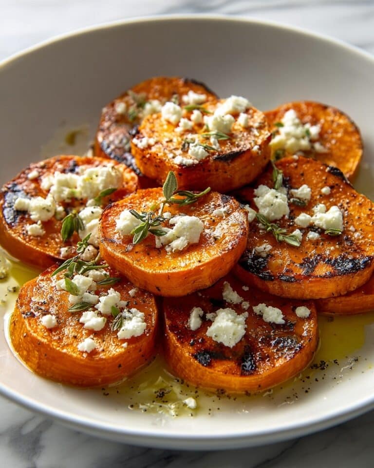Roasted Sweet Potato Rounds with Honey & Feta Recipe