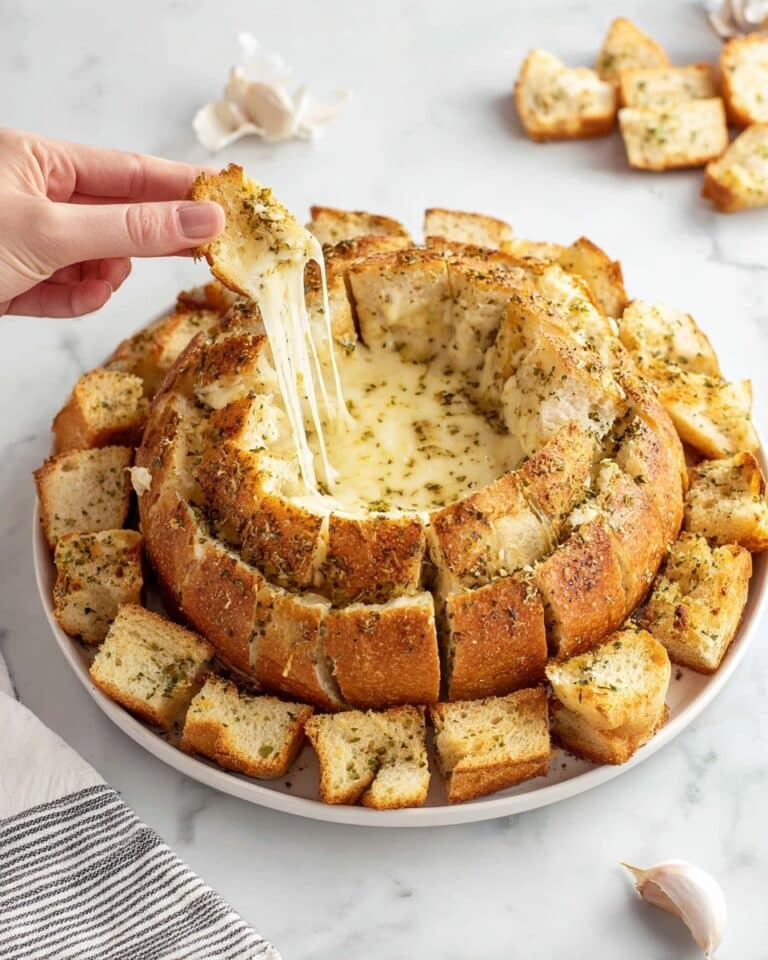 Garlic Butter Baked Brie in a Bread Bowl Recipe