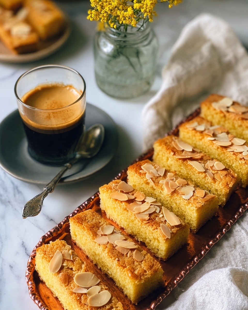 The image shows a group of light golden-brown biscotti sticks topped with thin, toasted almond slices evenly spread on each piece. The biscotti are cut into long rectangular shapes with a slightly crumbly texture and are resting on white parchment paper, placed on a white marbled surface. Some crumbs are scattered around the biscotti, adding a casual, homemade feel. At the side, there is a white plate with a scalloped blue edge holding two biscotti sticks. The overall setting is bright and simple, with natural light highlighting the golden tones and textures of the baked biscotti. photo taken with an iphone --ar 4:5 --v 7