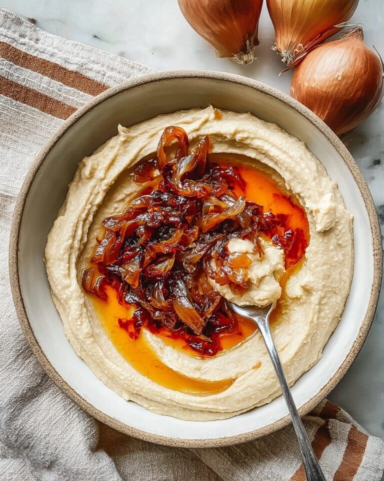 Silky Romanian White Bean Dip with Caramelized Onions Recipe