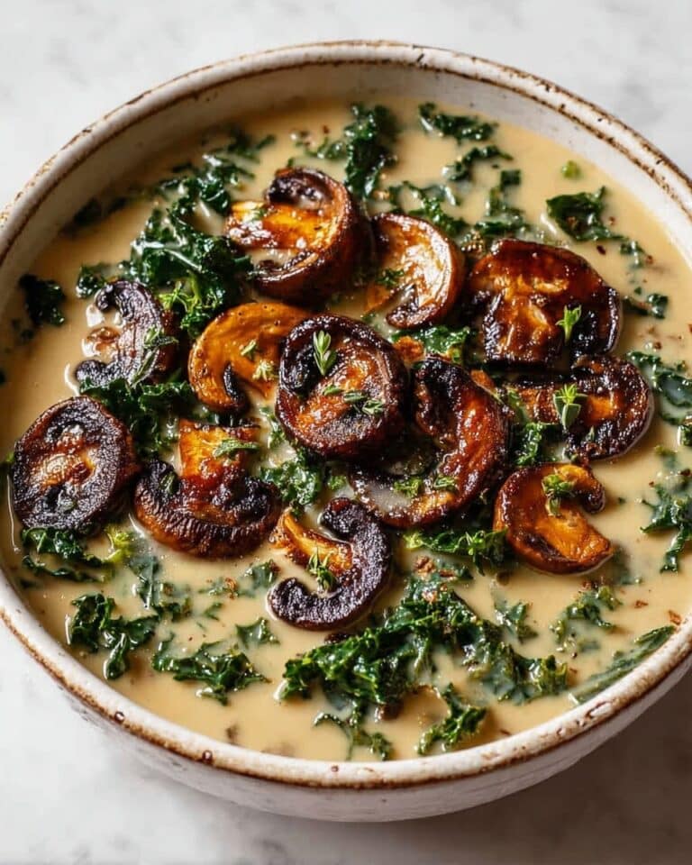 Wild Mushroom Caramelized Onion and Kale Soup Recipe